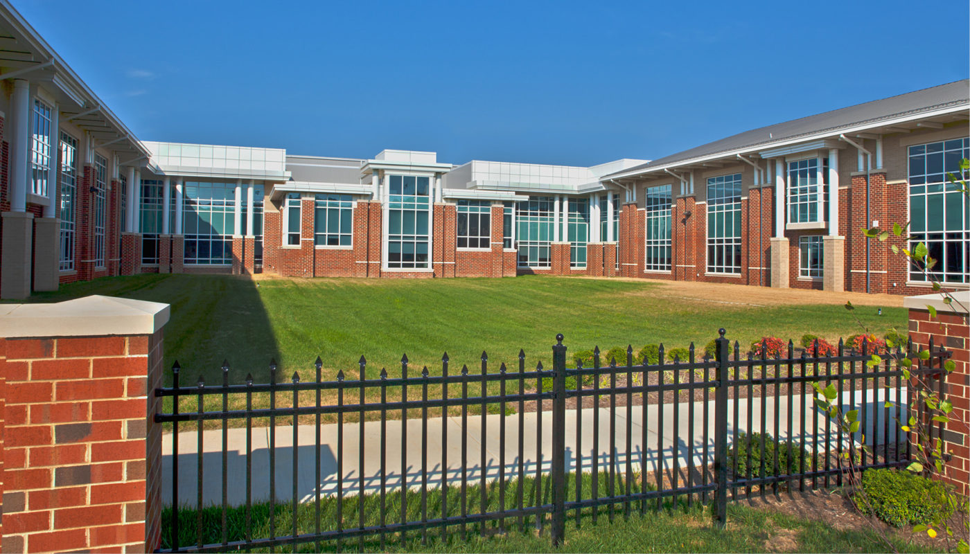 Glen Allen High School is a brick building with glass windows located in Henrico County Public Schools.