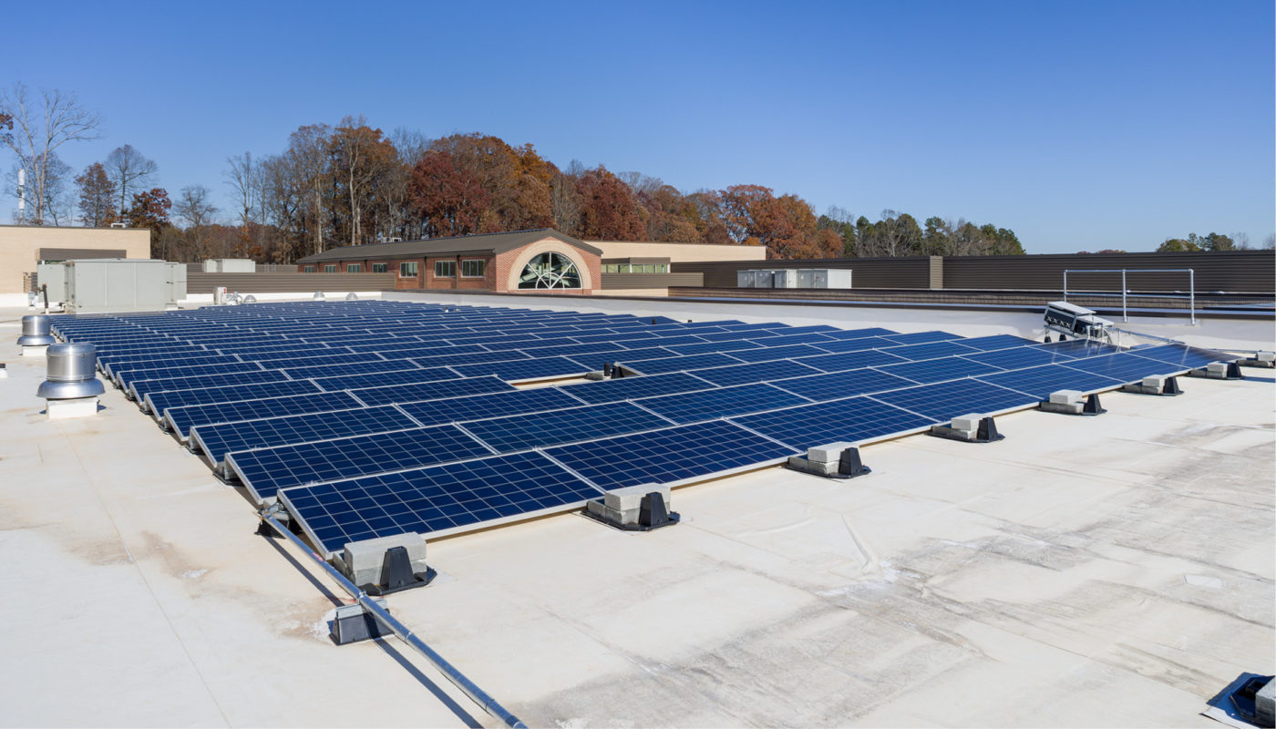 Kannapolis City Schools installed solar panels on the roof of Kannapolis Middle School.