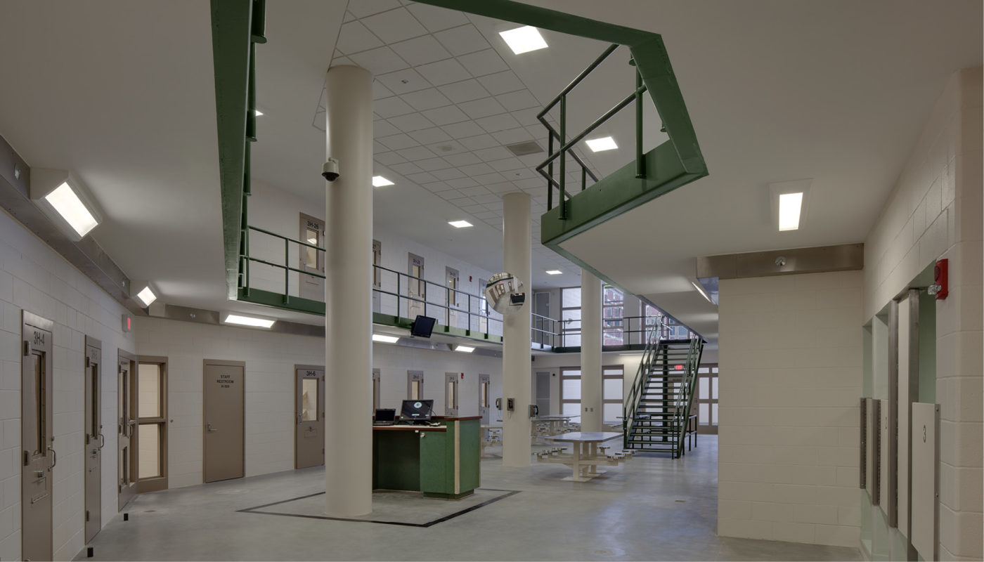 A 3d rendering of a Guilford County detention center cell.