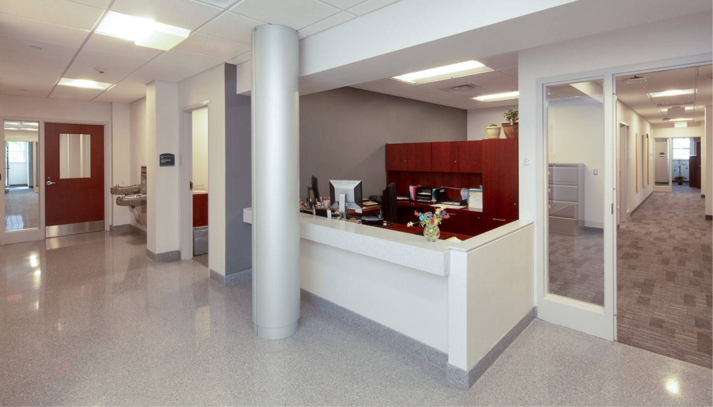 The Chenault-Weems Building houses the reception area of a medical office.