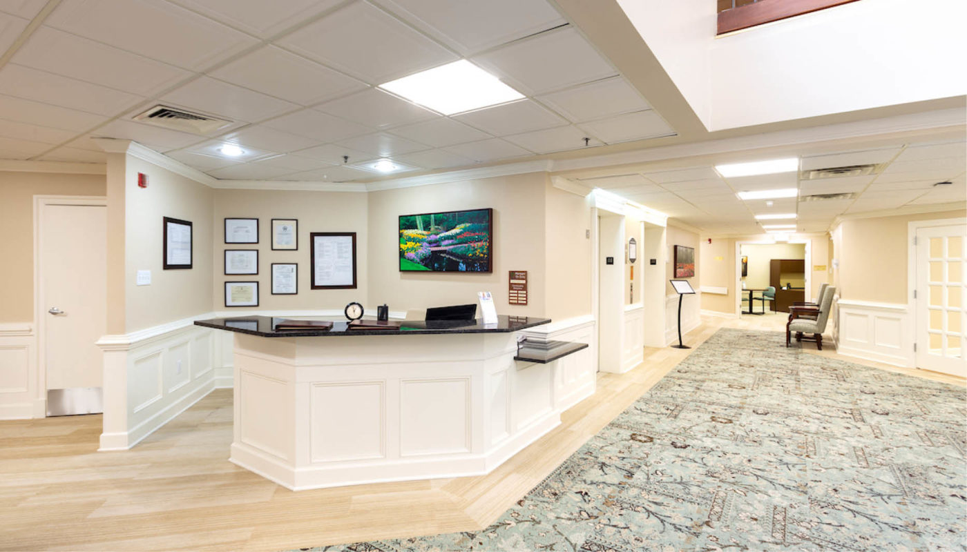 A reception area in an independent living medical office.