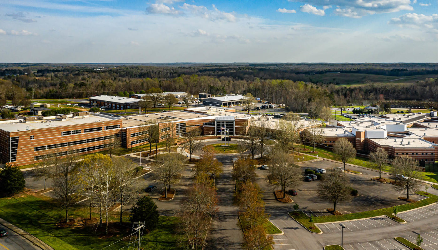 Aerial view of Moss Justice Center