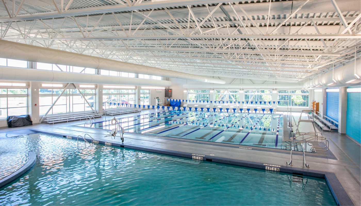 The Frank J. Thornton YMCA Aquatic Center is a large indoor swimming pool facility.
