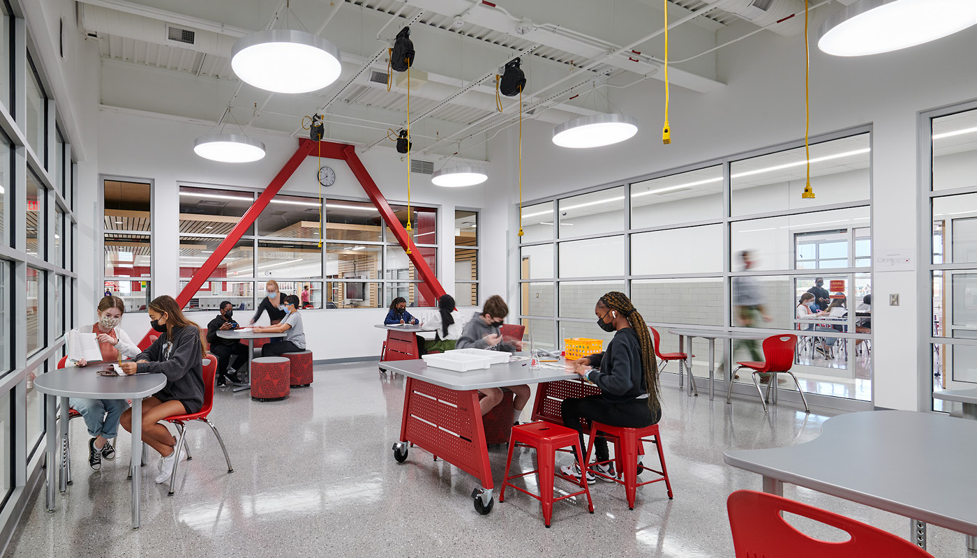 STEAM lab at Potomac Shores Middle School, a new K-12 facility in Prince William County Public Schools, Virginia