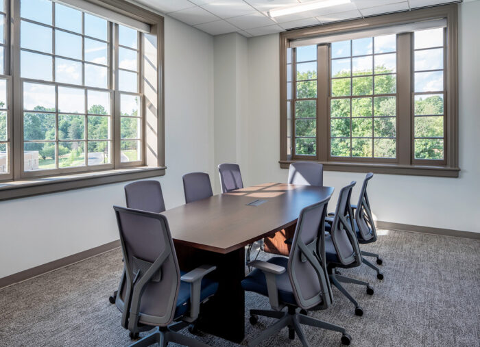Meeting room in Lincoln County Courthouse, a new judicial center in North Carolina