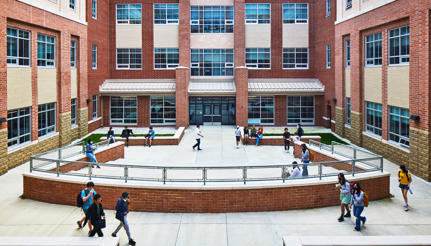 Courtyard in Seneca Valley High School, a new k-12 school in Maryland