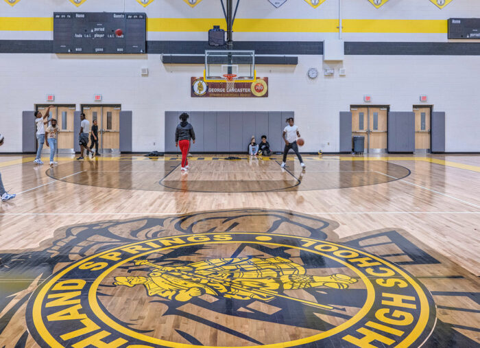 Gym at Highland Springs, a new k-12 school in Virginia