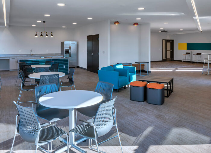 Community room at Sojourner Place at Oliver, an affordable housing development in Baltimore