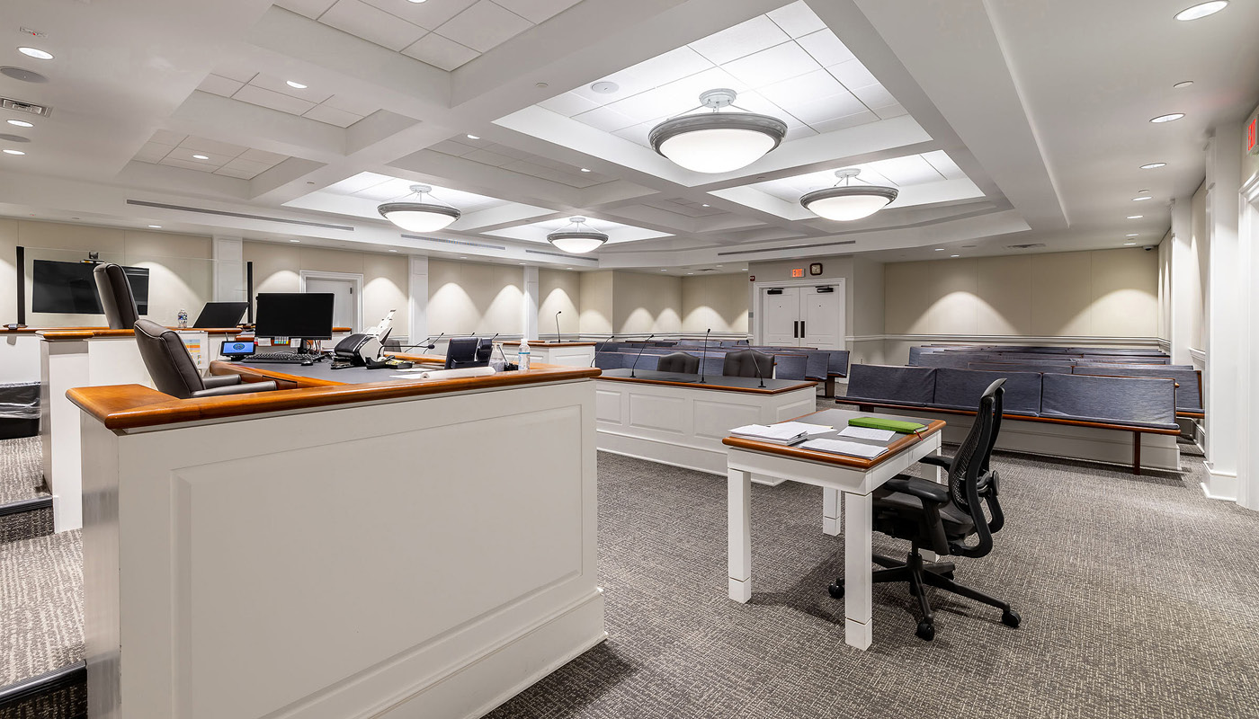 Courtroom new Spotsylvania County Judicial Center, constructed in 2021